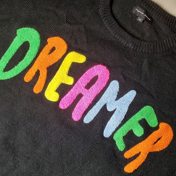 Boutique Aqua Blues Women's Dreamer Sweater Size XL Black Embroidered Pullover - Picture 13 of 16